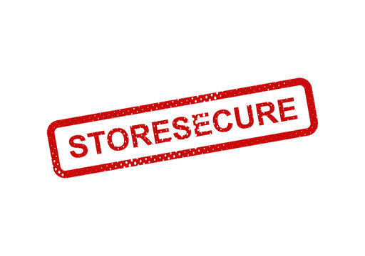 Red security stamp with storesecure text illustration