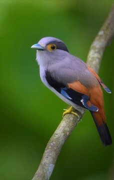 Burung cantik didahan dengan bcakgroun warna