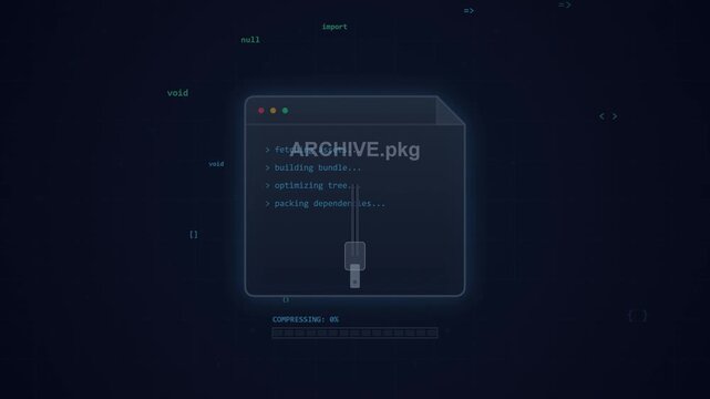 Zip file archive processing on a computer screen interface