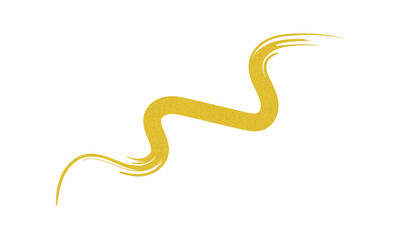 Fototapeta premium A golden-yellow brushstroke curves downwards to the left, featuring a grain effect as shown in the image.