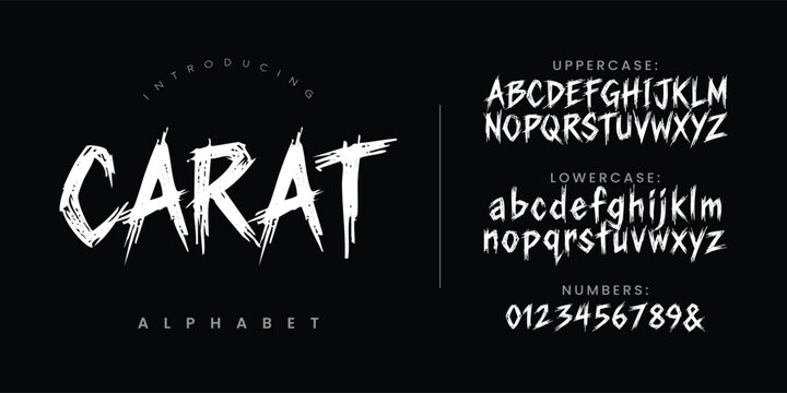 Carat Spiked Gothic Horror Serif Alphabet Font With Sharp Jagged Edge Details