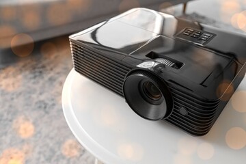 Presentation and business meeting, digital projector on a table for corporate training, education...