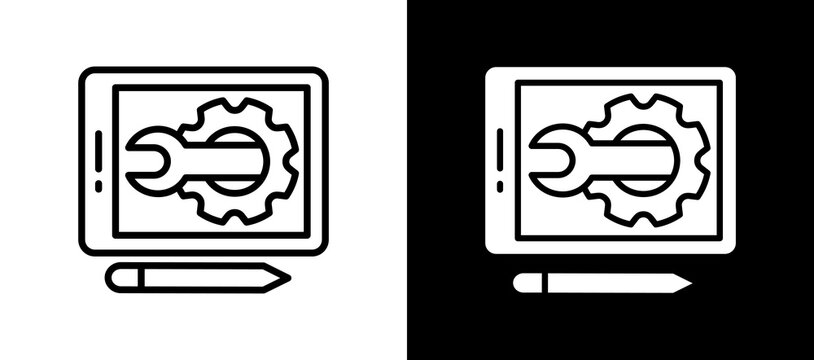 Technical Planning whiteblack icon