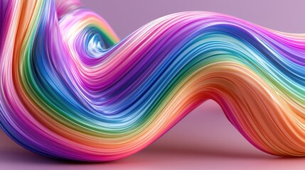 Fototapeta premium Colorful Flowing Abstract Wave Design with Vibrant Swirls and Smooth Textures in Pastel Tones