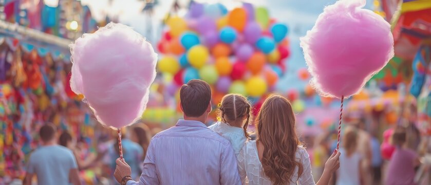 Family enjoying a fun day at the fair.