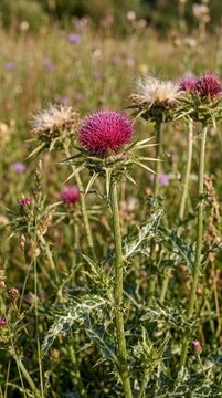 Milk thistle flower