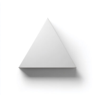 Empty white triangle box with shadow for product packaging design