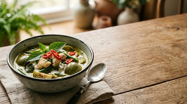 Green Curry with Copy Space