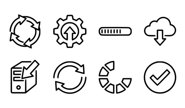 Update Upgrade Progress Bar Install Outline Icons