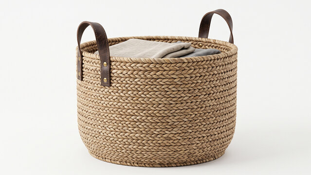 wicker basket isolated on white