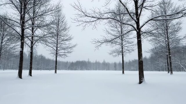 Winter forest snow scene, winter snow forest
