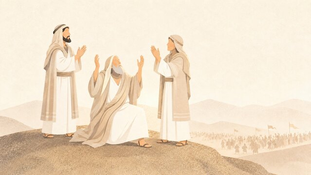 Nominandus_Exodus_Aaron and Hur hold up Moses&rsquo; hands