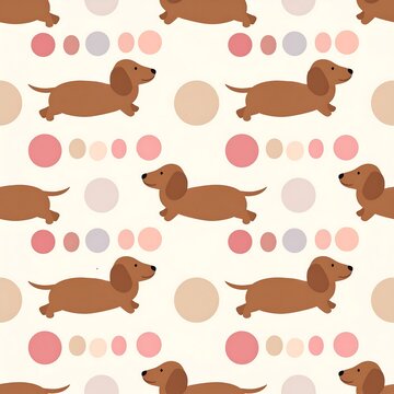 Creative Polka Dot Pattern With Dachshund For Cozy Pajamas