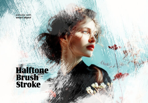 Halftone Brush Stroke