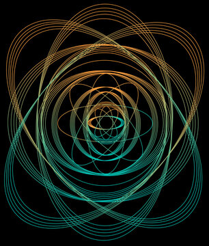 Bright Colorful Energy Atomic Swirl