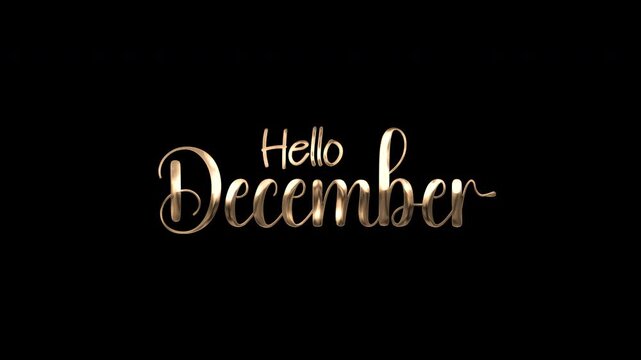Metallic gold cursive calligraphy stands out against a stark black background, perfect for december designs and seasonal graphics. Great for festive projects.