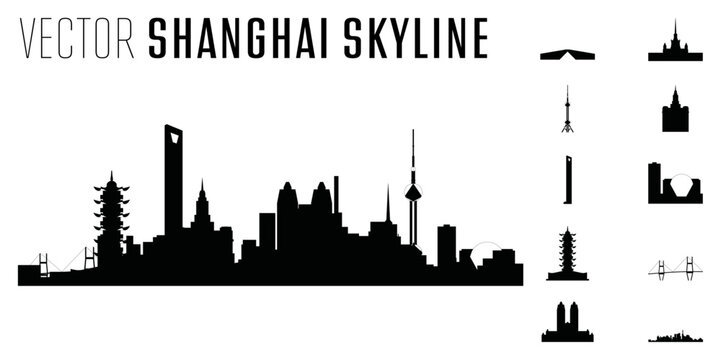 vector Shanghai skyline