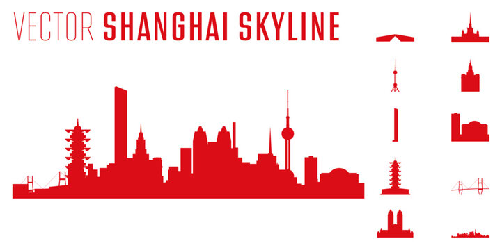 vector Shanghai skyline