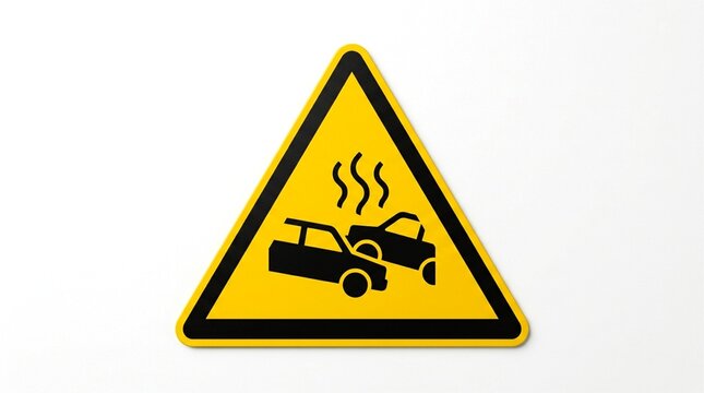 Modern safety icon for low visibility fog conditions on the road.