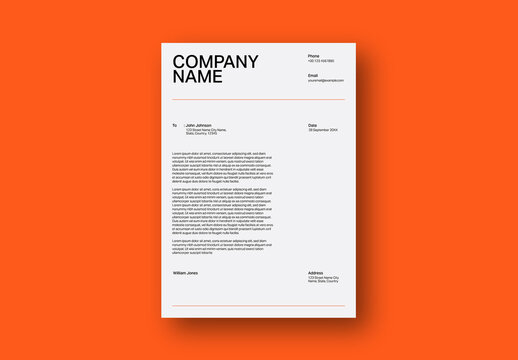Orange Modern Corporate Swiss Design Letterhead