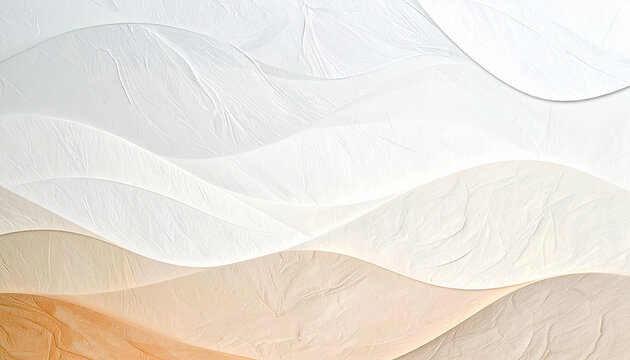 白と淡いオレンジのレイヤーが描く、ナチュラルで温かみのある和紙の抽象背景
