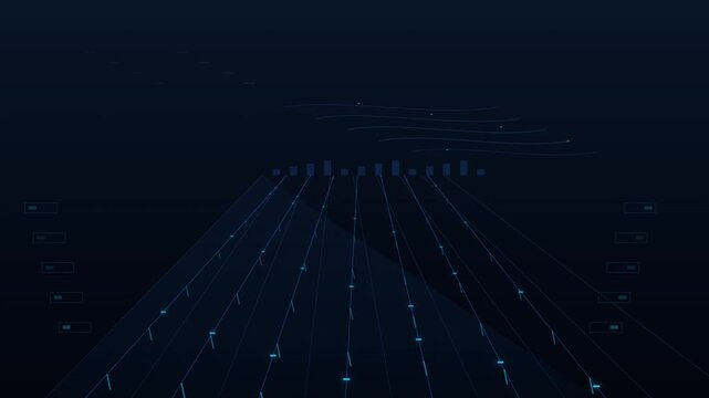 Futuristic digital data grid background featuring abstract cyber lines, glowing nodes, and technology visualization concepts