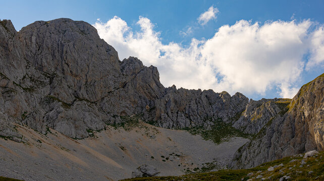 Durmitor national park near mountain Savin Kuk, Montenegro in sunny summer day 