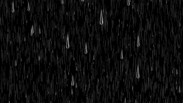 Raindrops Heavy rainstorm falling closeup vfx. 