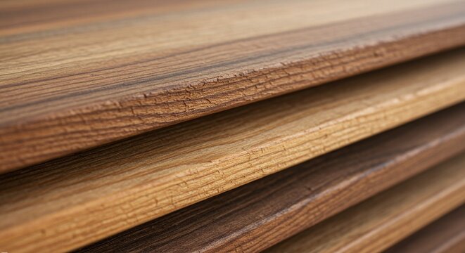 Stacks of raw wood planks and timber, a fundamental material for construction and carpentry.Concept of construction supplies and sustainable resources.