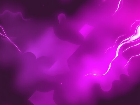 Vibrant purple and magenta abstract background featuring electric lightning flashes and dynamic cloud shapes