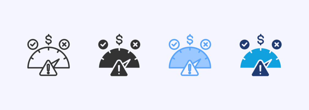 Risk Tolerance Icon Set Multiple Style Collection Vector Illustration