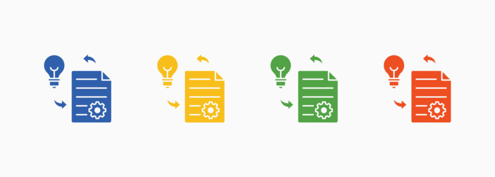 Implementation Icon Set Color Multiple Style Collection Vector Illustration