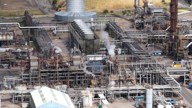 Aerial View of Mossmorran Natural Gas Liquids Plant in Fife Scotland