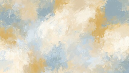 Fototapeta premium ブルーとベージュの抽象絵画 重厚な筆跡のアート背景素材