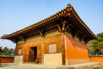 Fototapeta premium Nanchan Temple Hall, Wutai County, Shanxi Province, China