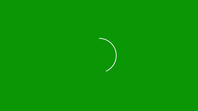 Animated loading spinners with countdown timer effect in green screen background for digital progress indication