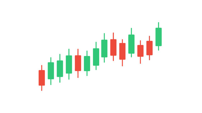 Stock market candlestick chart showing financial growth and trading trends
