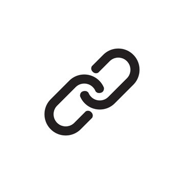 Black Chain Link Hyperlink Connection Icon Vector.

