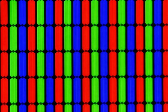 Lcd pixel array showing red green blue subpixel pattern
