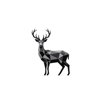 Abstract Geometric Polygon Deer Illustration