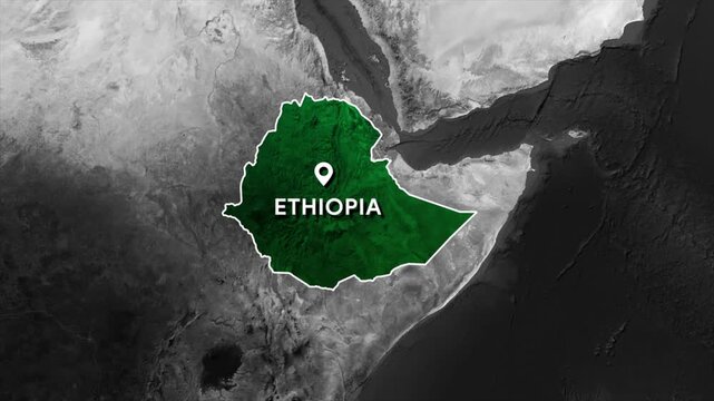Ethiopia Map Highlight, Ethiopia Location Map, African Country Geography Animation, East Africa Regional Map, Ethiopia Territory Map, African Geographic Location