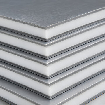 Aluminum Composite Panel ACP Cross-Section Edge Sandwich Layer Stack Background