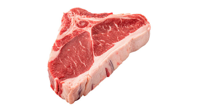 Fresh raw beef steak marble meat cut premium isolated on transparent background