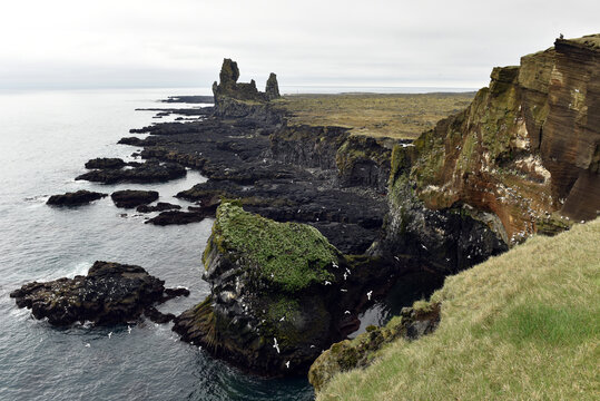 Londrangar basalt cliffs in Iceland