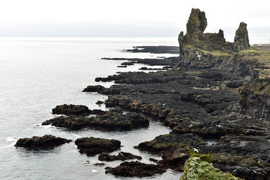 Londrangar basalt cliffs in Iceland