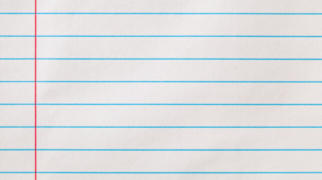 Clean empty college ruled paper background with soft blue horizontal lines and red margin, creating space for writing or design
