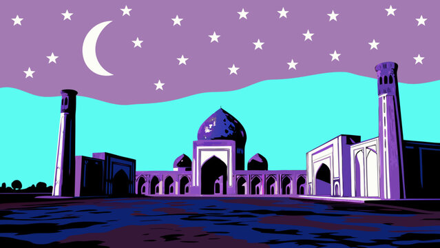 mosque in the night