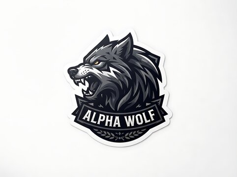 Aggressive wolf head emblem illustration