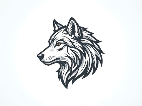 Stylized wolf head emblem clean design