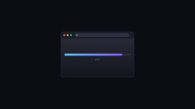 Web Browser Window with Loading Bar Animation